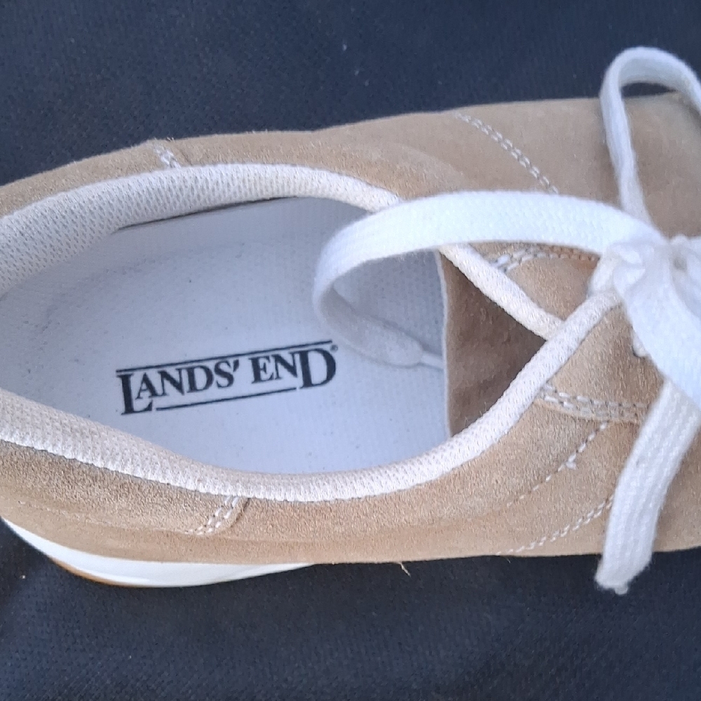 Lands' End Tan Suede Sneakers - Picture 3 of 8